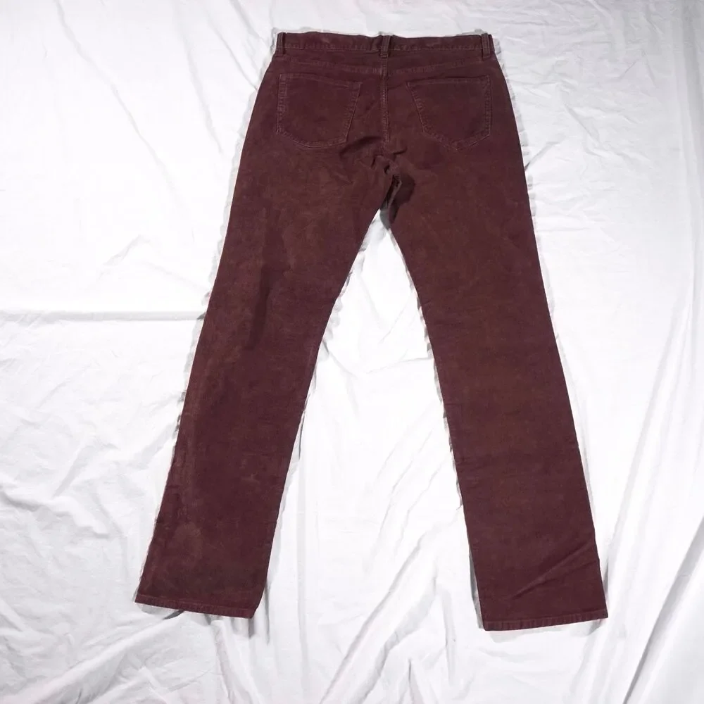 Banana Republic Slim Fit Corduroy Pants Red Brown 33x34